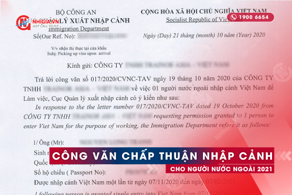 Vietnam entry approval letter